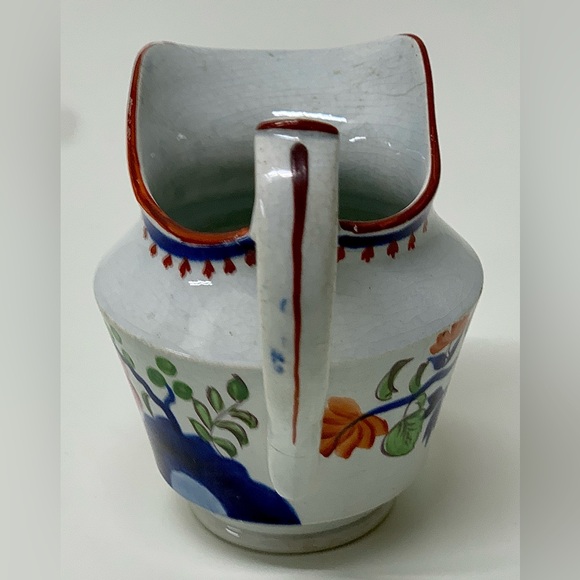 19th Century Antique Gaudy Dutch Double Rose Pattern Hand Painted Creamer Jug - Picture 16 of 16